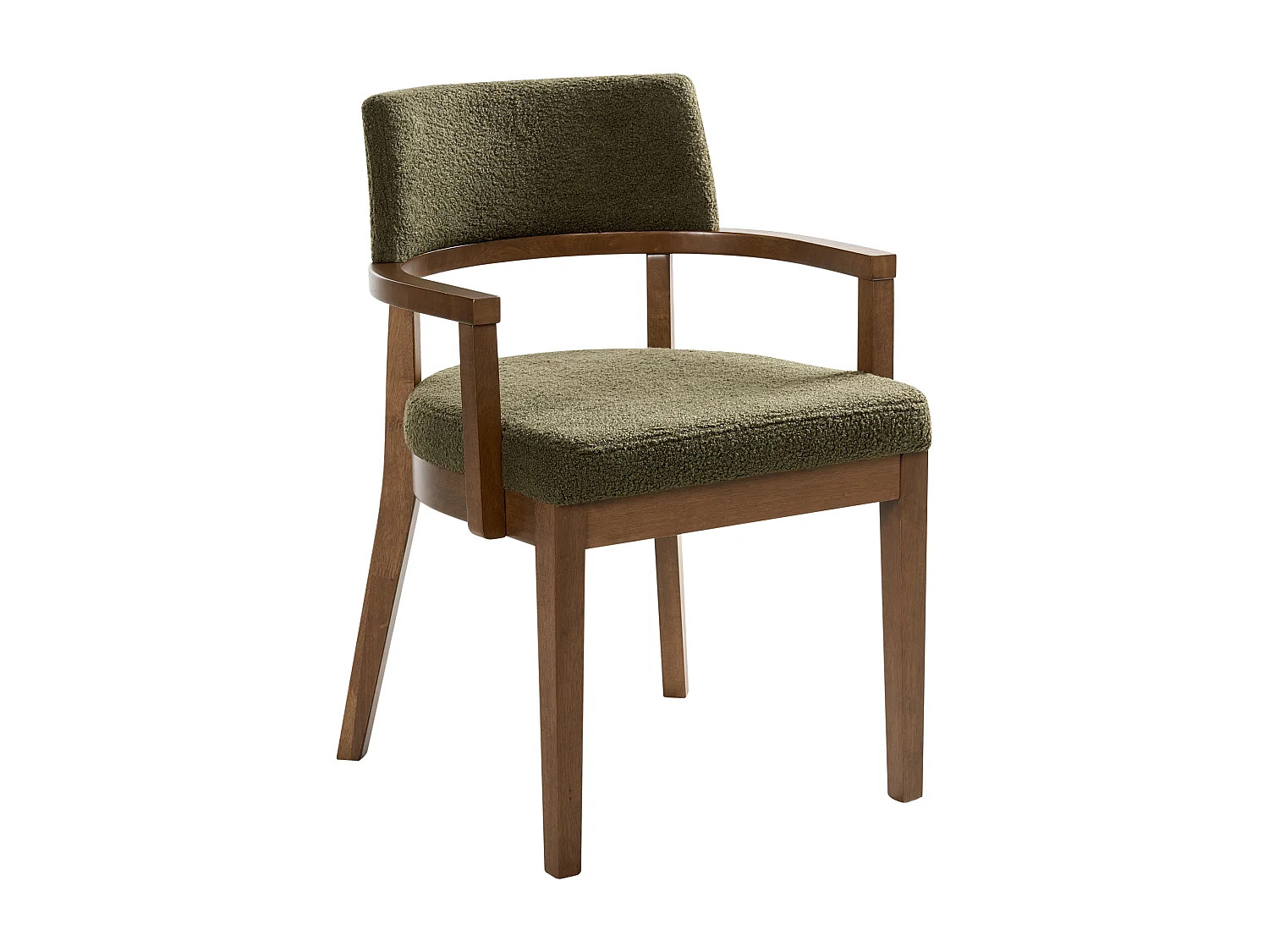 Lot de 2 chaises de salle à manger DALBO Bouclé Marron foncé/vert