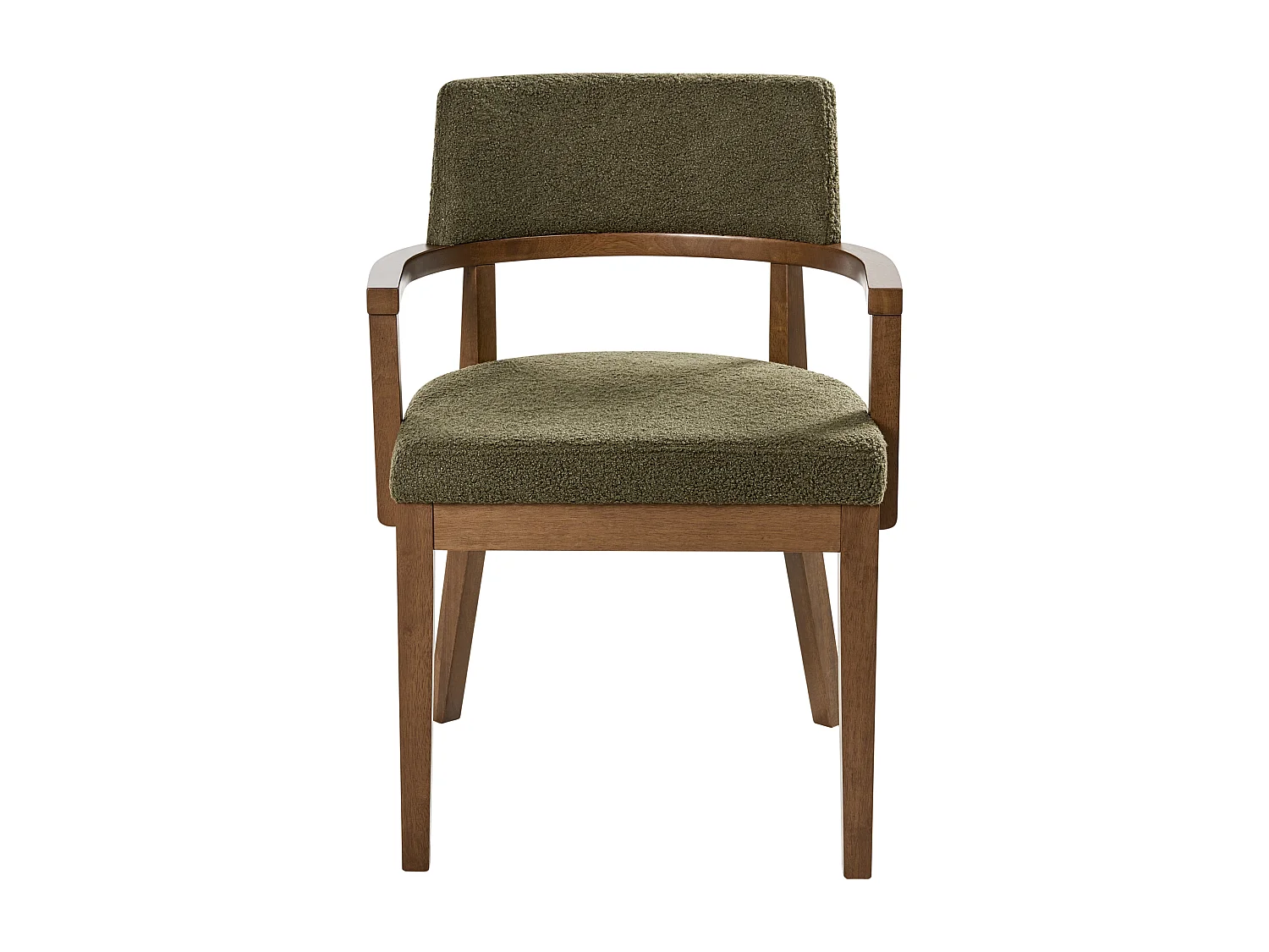 Lot de 2 chaises de salle à manger DALBO Bouclé Marron foncé/vert