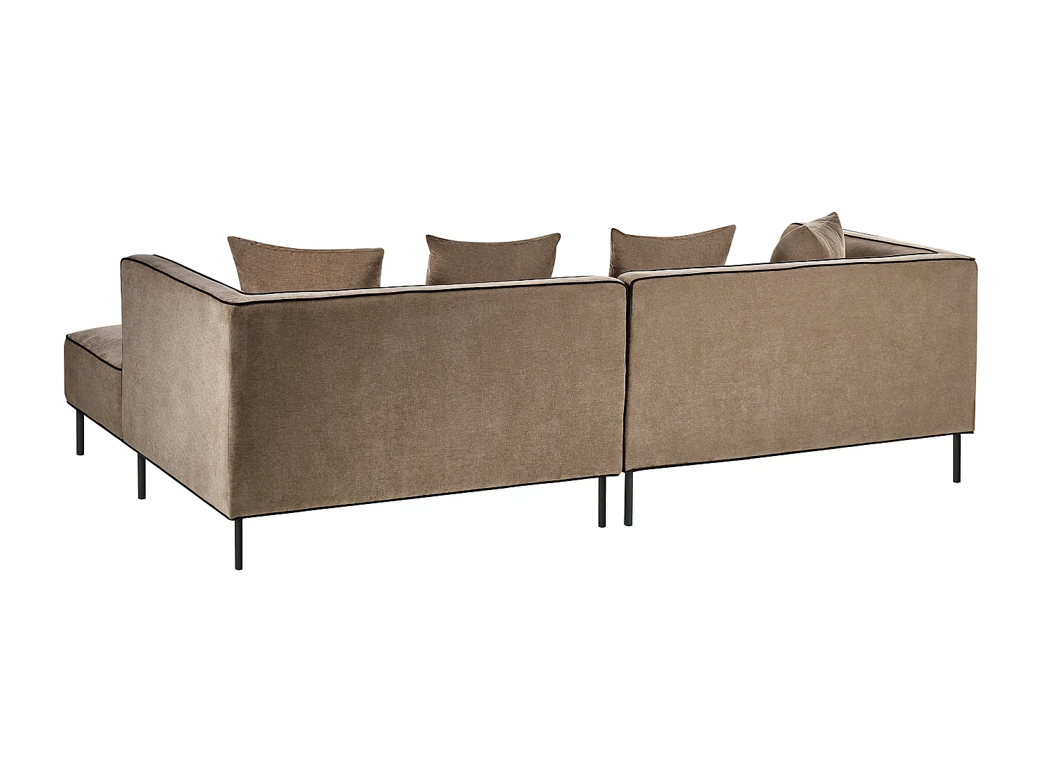 Canapé d'angle 3 places SATER Tissu chenille Marron clair Côté gauche