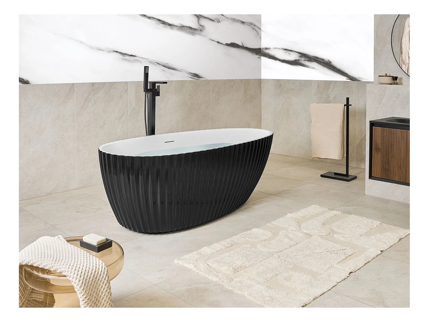 Baignoire îlot TEFE 170 x 78 cm Noir