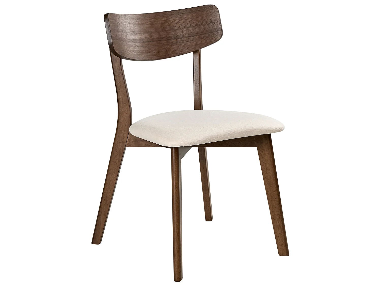 Set of 2 Dining Chairs HOLLY Wood Dark Brown/ Off-White