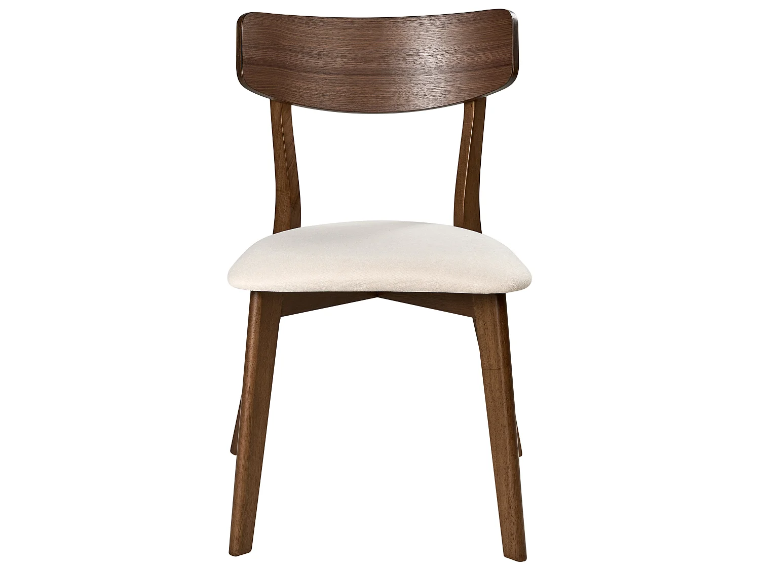 Set of 2 Dining Chairs HOLLY Wood Dark Brown/ Off-White