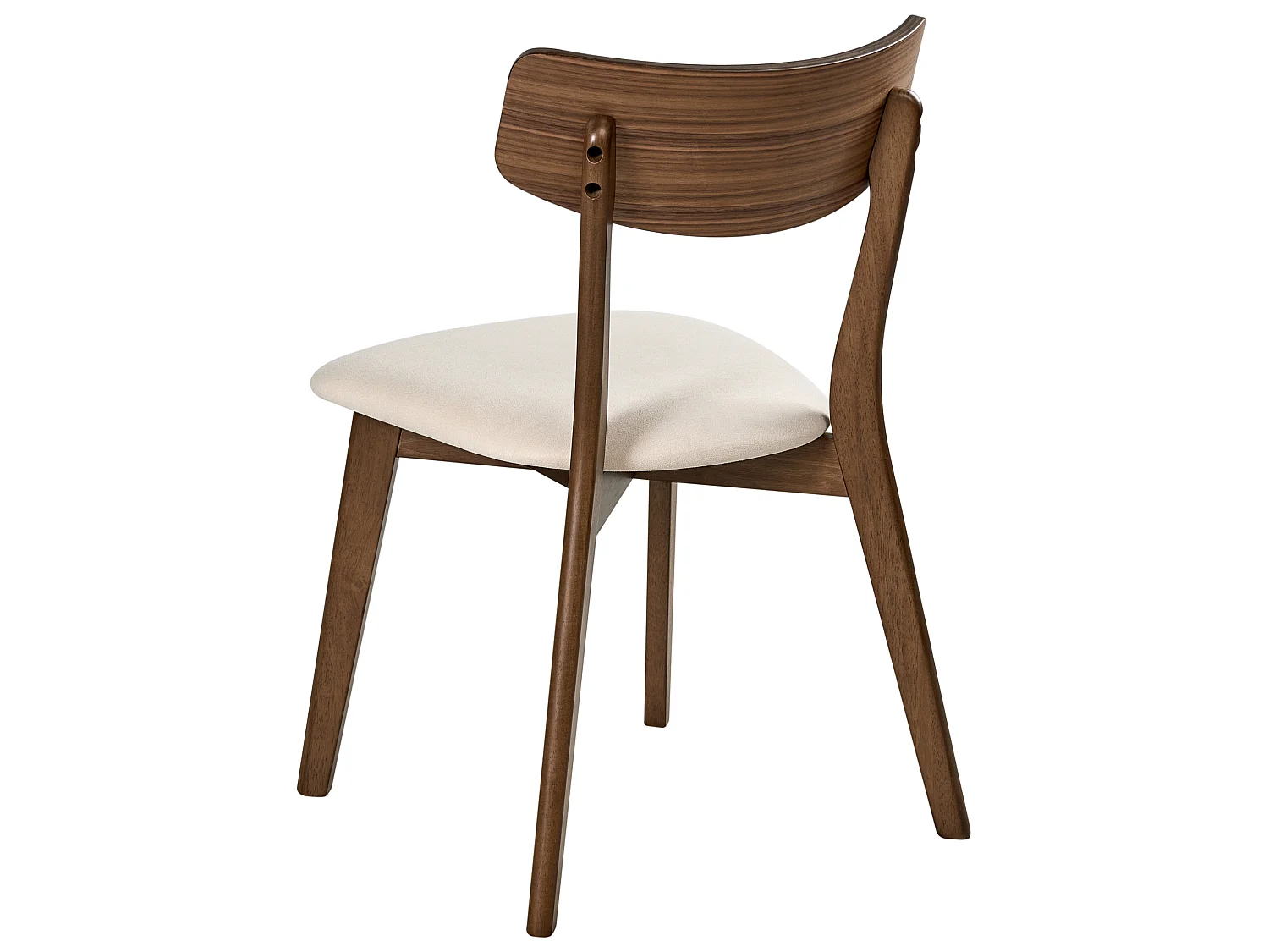 Set of 2 Dining Chairs HOLLY Wood Dark Brown/ Off-White