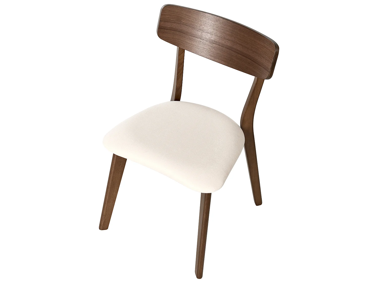 Set of 2 Dining Chairs HOLLY Wood Dark Brown/ Off-White