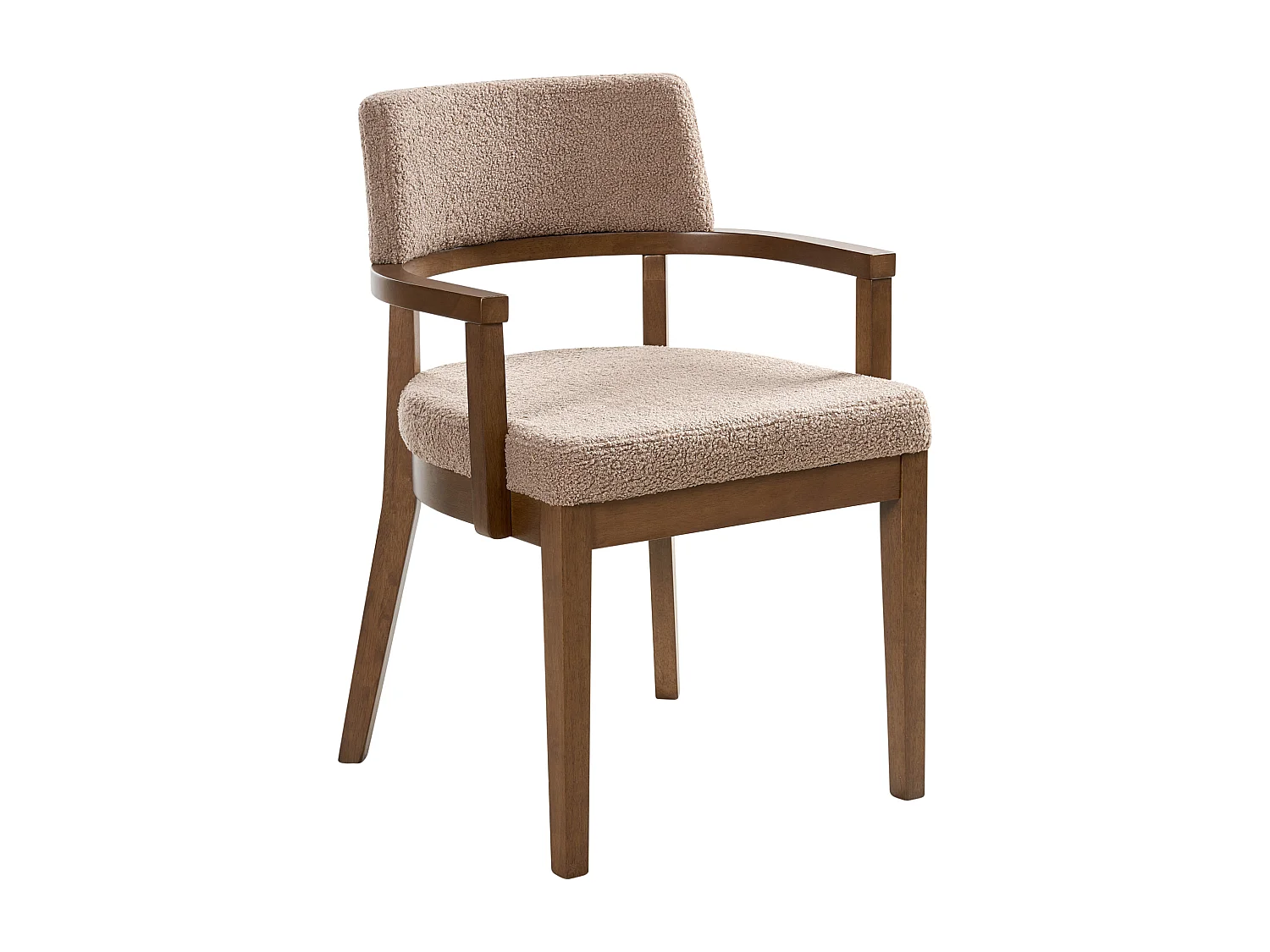 Lot de 2 chaises de salle à manger DALBO Bouclé Marron foncé/taupe