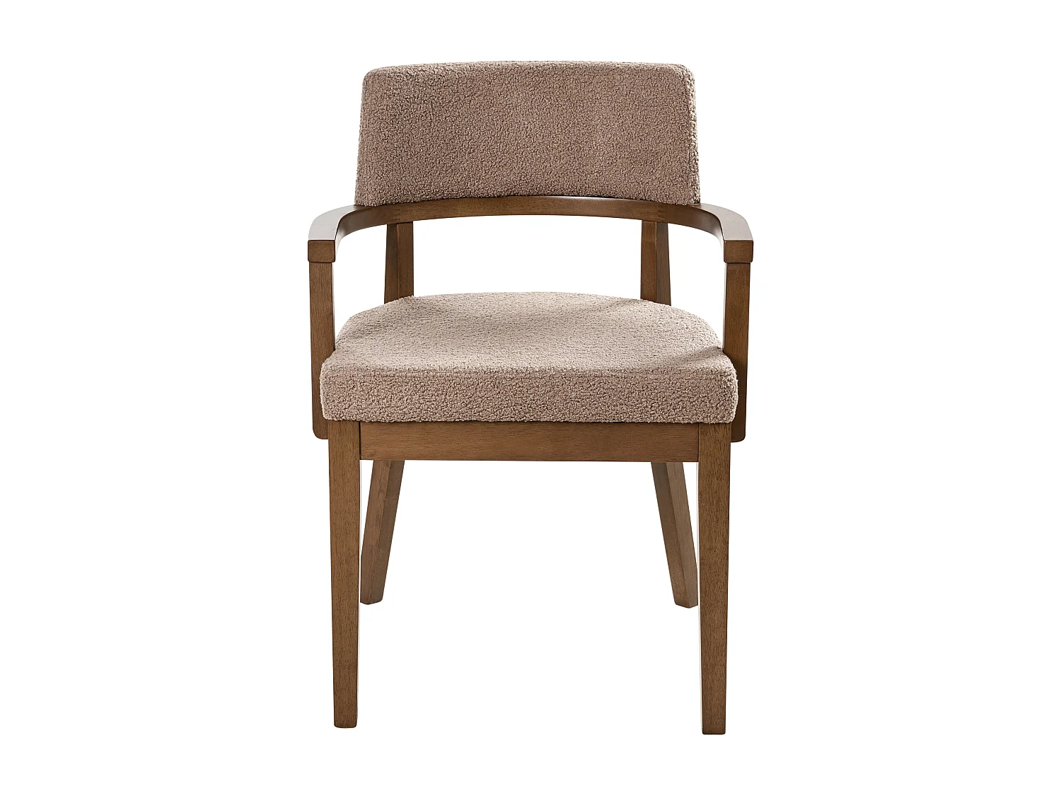 Lot de 2 chaises de salle à manger DALBO Bouclé Marron foncé/taupe