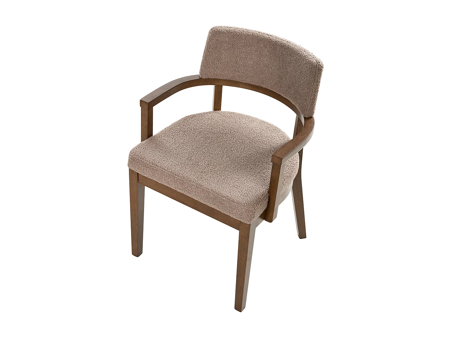 Lot de 2 chaises de salle à manger DALBO Bouclé Marron foncé/taupe
