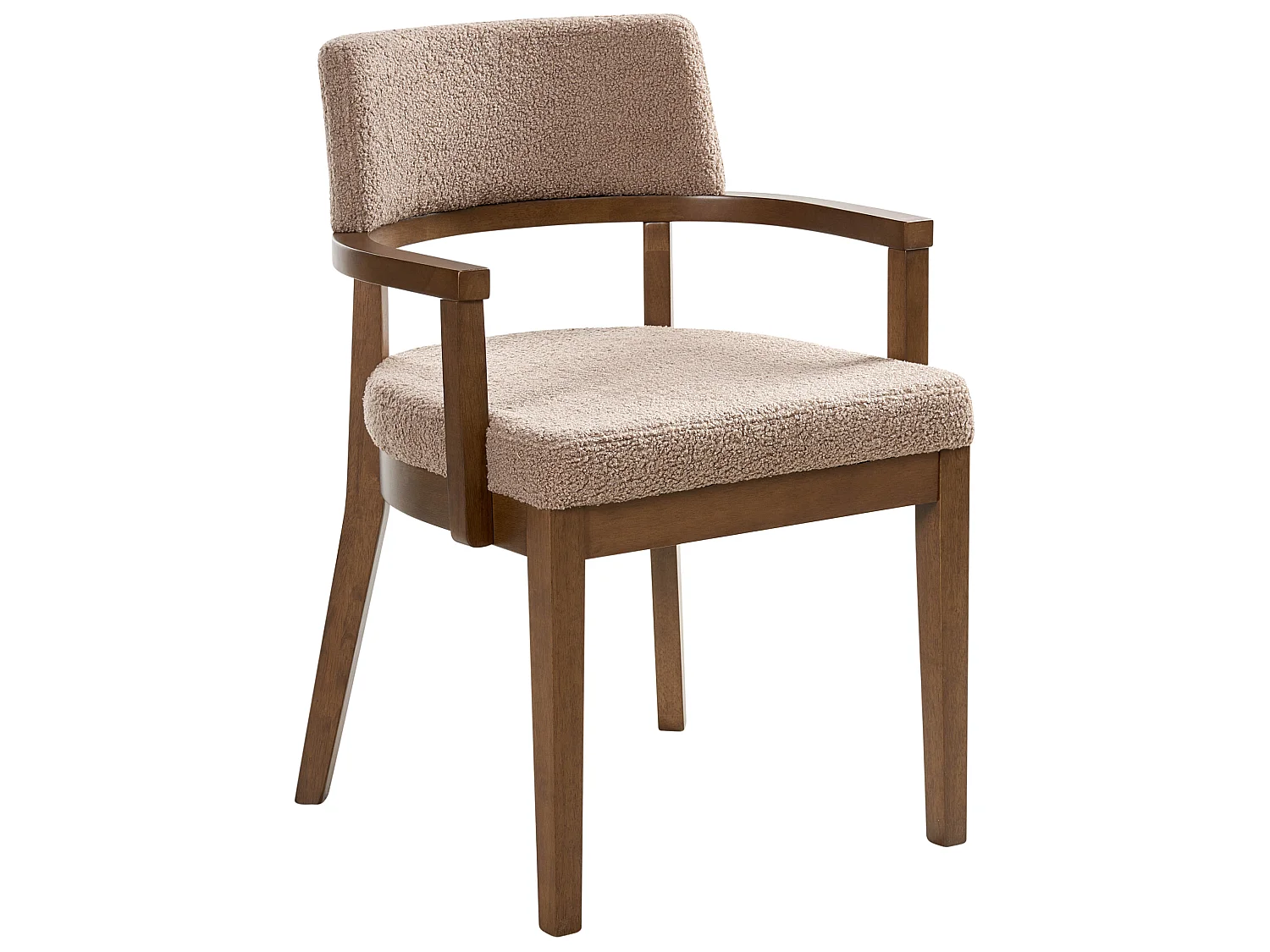 Set of 2 Dining Chairs DALBO Boucle Brown/ Taupe