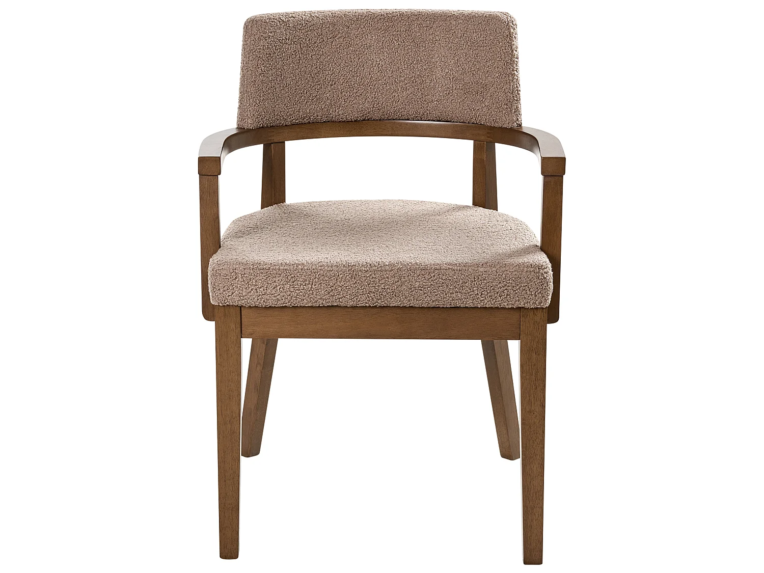 Set of 2 Dining Chairs DALBO Boucle Brown/ Taupe