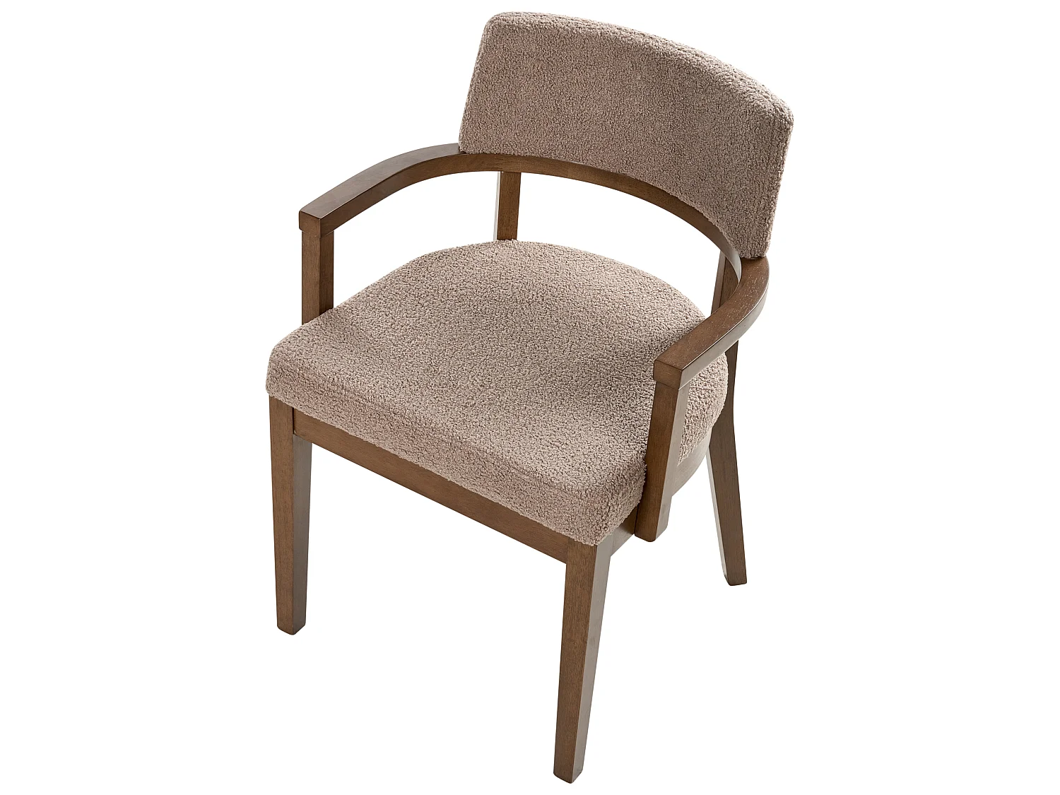 Set of 2 Dining Chairs DALBO Boucle Brown/ Taupe