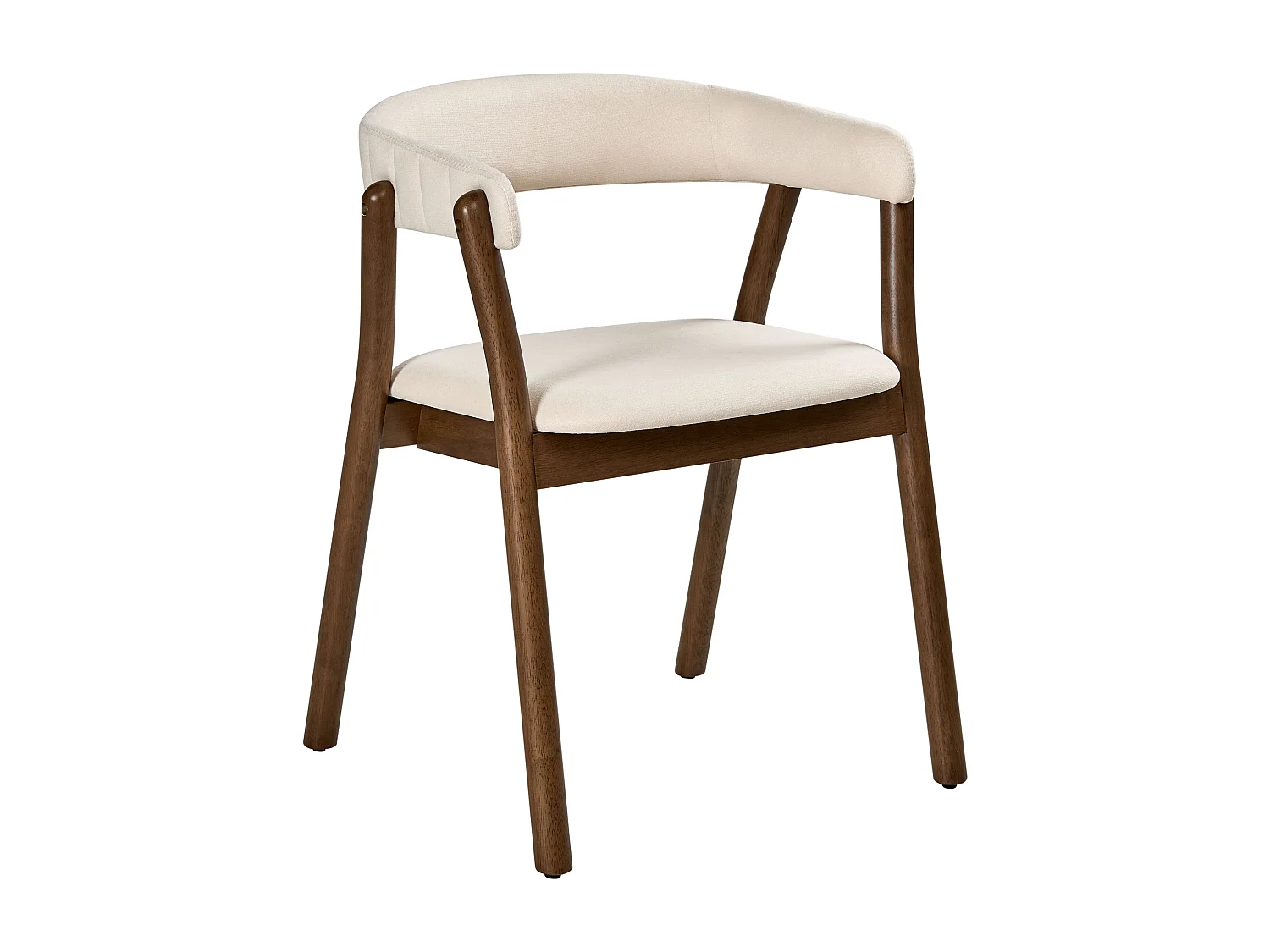 Lot de 2 chaises de salle à manger MYLO Tissu Blanc cassé/marron foncé