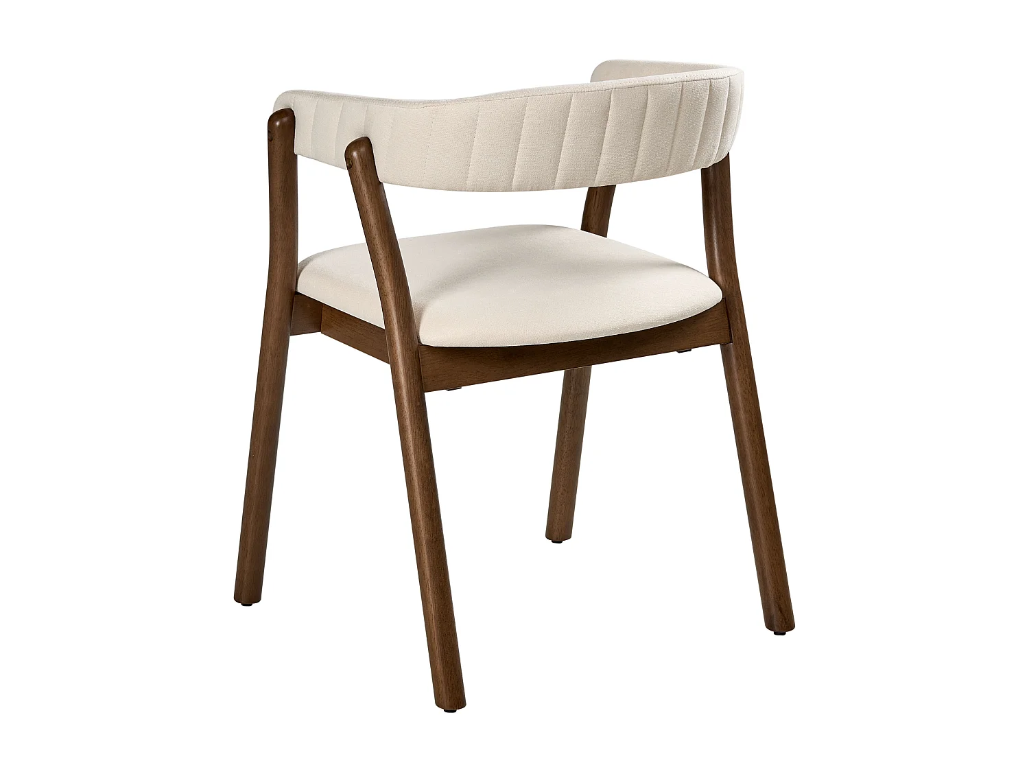 Lot de 2 chaises de salle à manger MYLO Tissu Blanc cassé/marron foncé