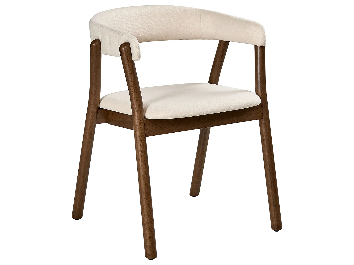 Lot de 2 chaises de salle à manger MYLO Tissu Blanc cassé/marron foncé