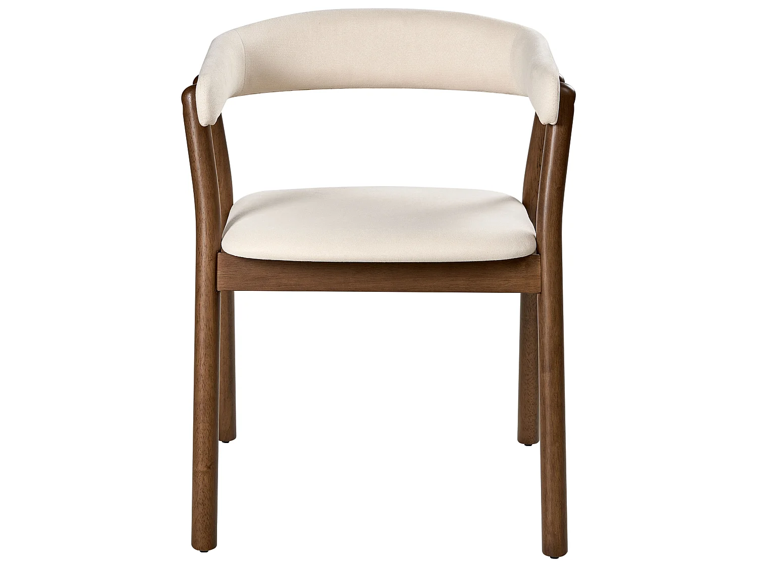 Lot de 2 chaises de salle à manger MYLO Tissu Blanc cassé/marron foncé