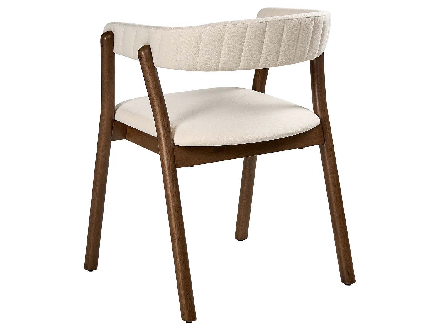 Lot de 2 chaises de salle à manger MYLO Tissu Blanc cassé/marron foncé