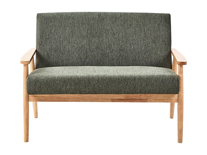 Canapé 2 places ESRUM Tissu Marron clair/ Vert