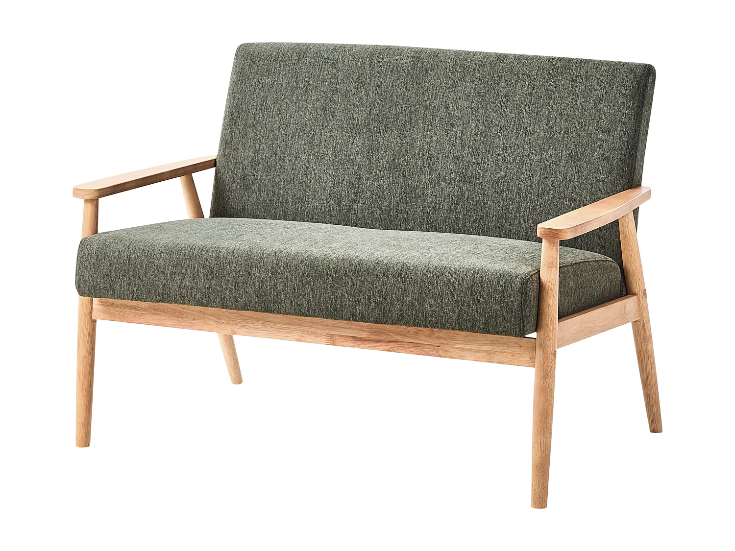 Canapé 2 places ESRUM Tissu Marron clair/vert