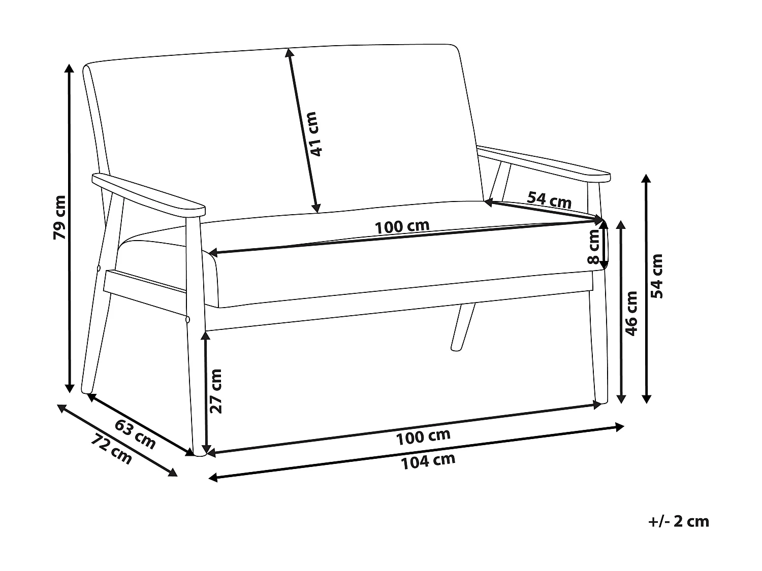 Canapé 2 places ESRUM Tissu Marron clair/vert