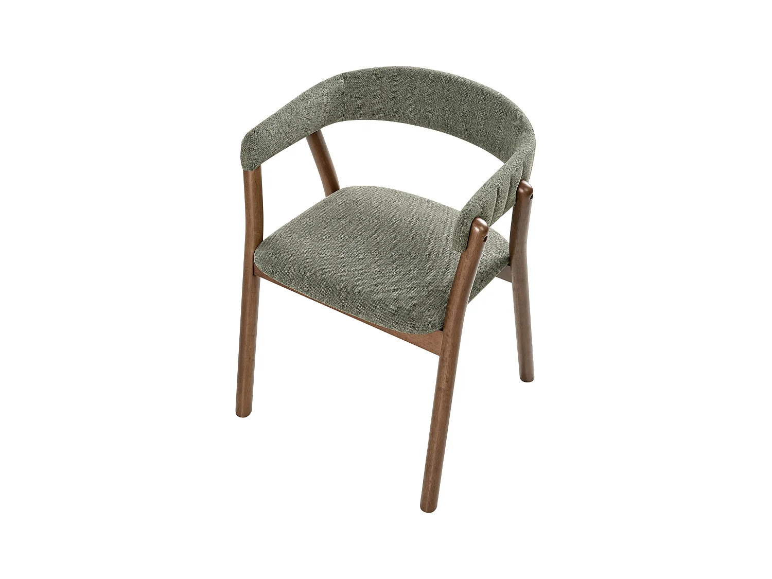 Lot de 2 chaises de salle à manger MYLO Tissu Marron foncé/ Vert