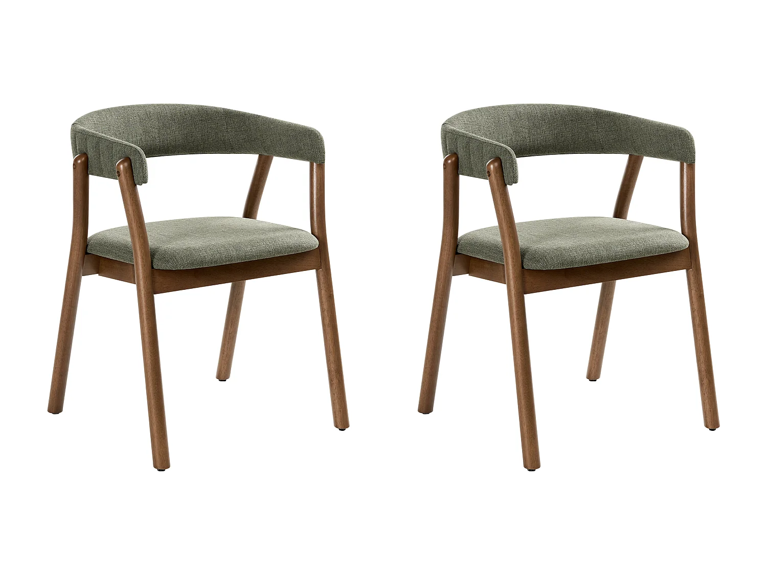Lot de 2 chaises de salle à manger MYLO Tissu Marron foncé/vert