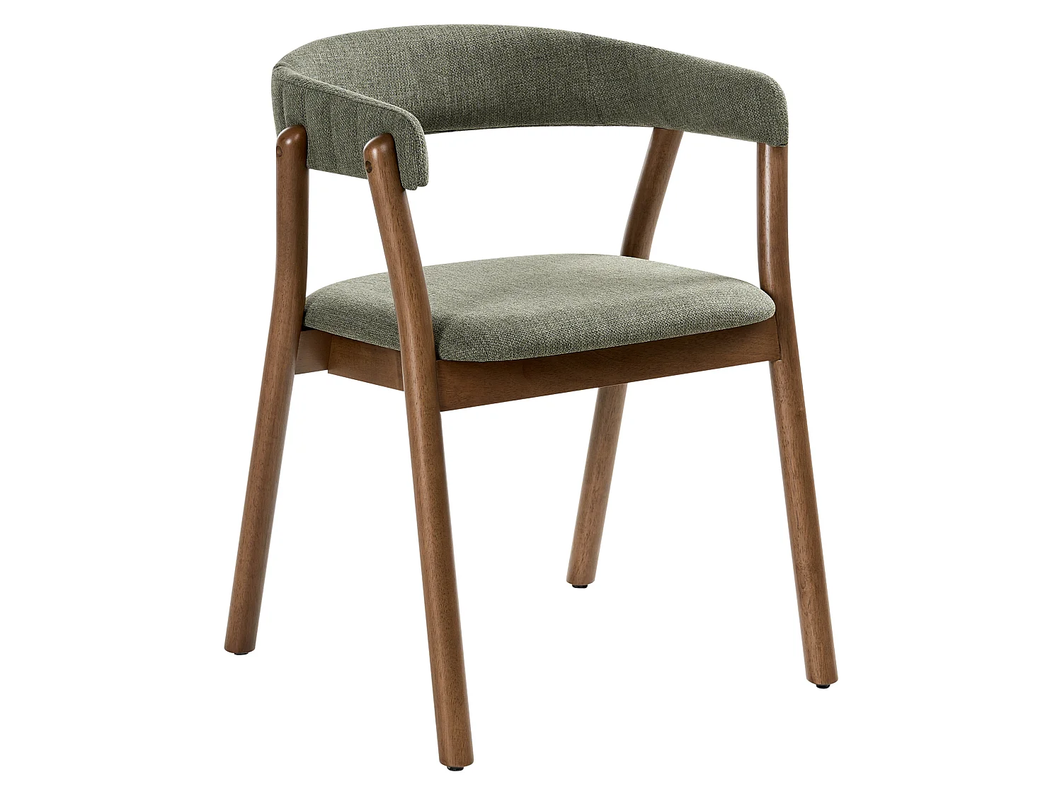Set of 2 Dining Chairs MYLO Fabric Dark Brown/ Green