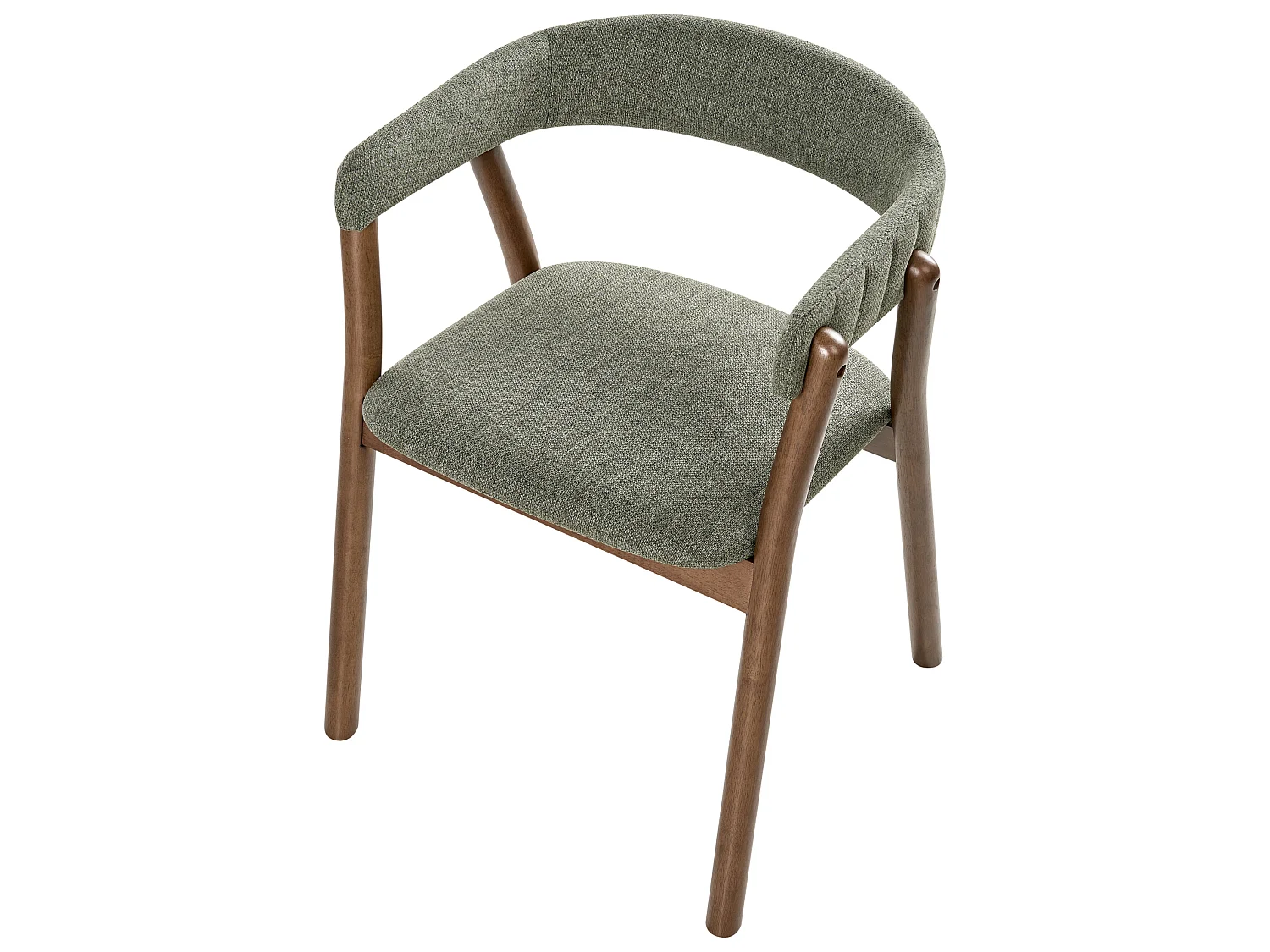 Set of 2 Dining Chairs MYLO Fabric Dark Brown/ Green
