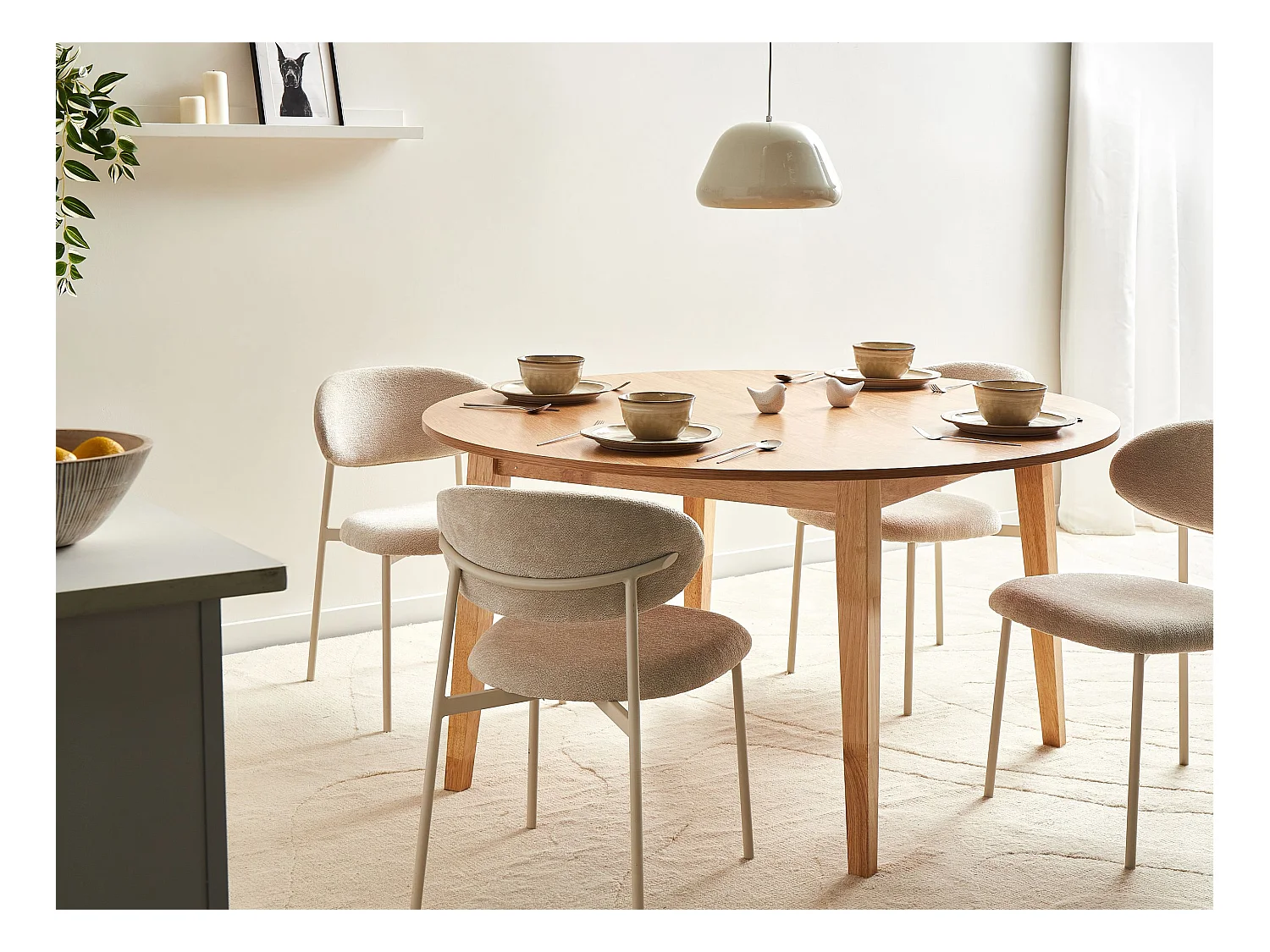 Table de repas HUNTLEY Chêne clair 140 cm 140 cm