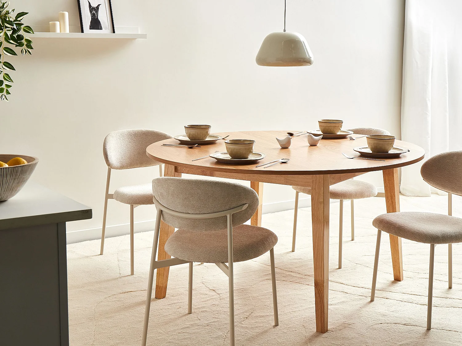 Table de repas HUNTLEY Chêne clair 140 cm 140 cm