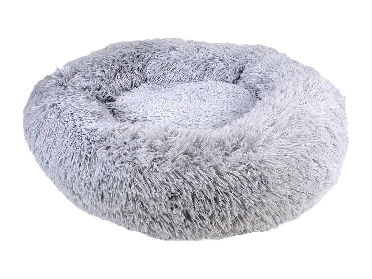 Panier Coussin Peluche "Donut" Gris Ø60cm pour Animaux - DONNA