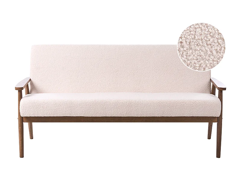 Canapé 3 places ESRUM Bouclé Marron foncé/beige