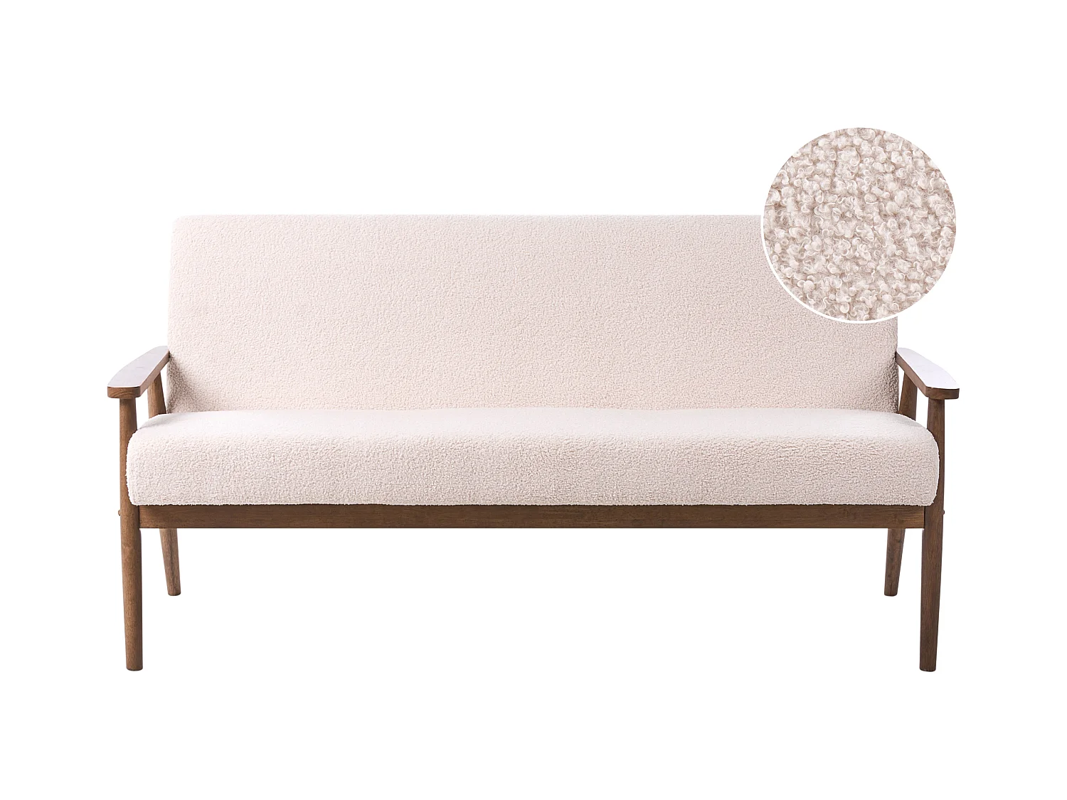 Canapé 3 places ESRUM Bouclé Marron foncé/beige