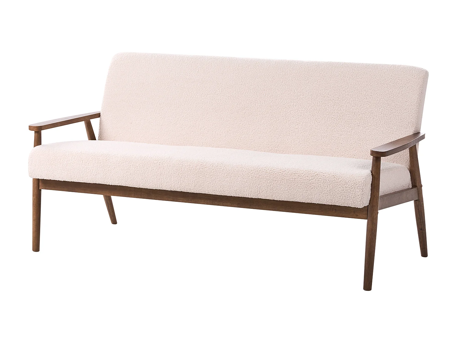 Canapé 3 places ESRUM Bouclé Marron foncé/beige