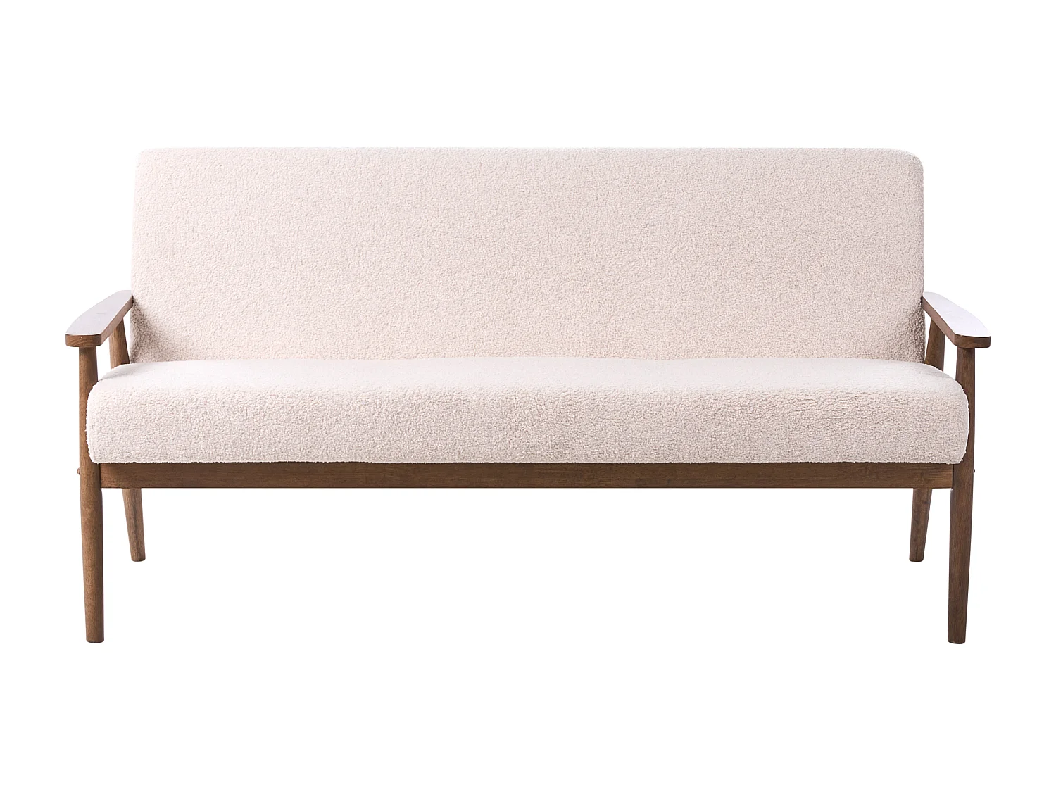 Canapé 3 places ESRUM Bouclé Marron foncé/beige