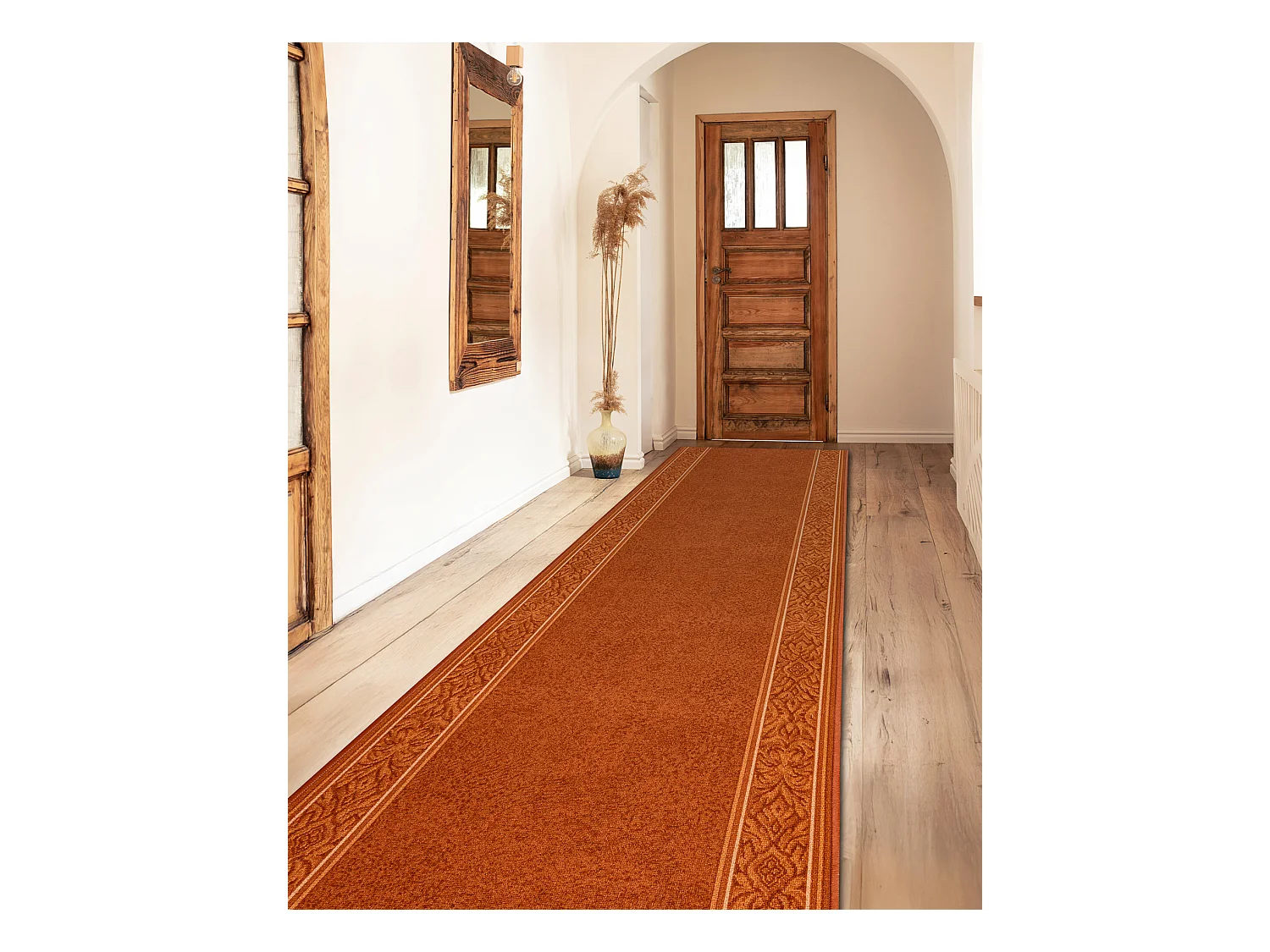 TAPIS DE COULOIR ANTIDÉRAPANT ST.TROPEZ Cadre antidérapant roux 100x380 cm