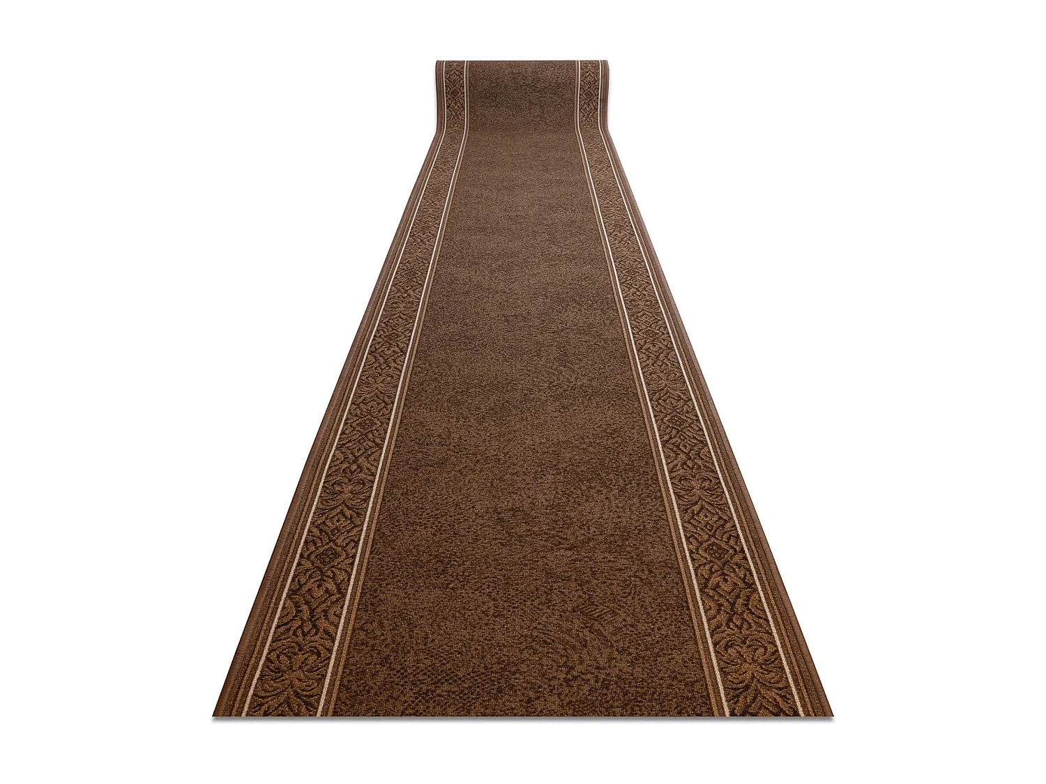 TAPIS DE COULOIR antidérapant ST.TROPEZ Cadre antidérapant marron 100x390 cm