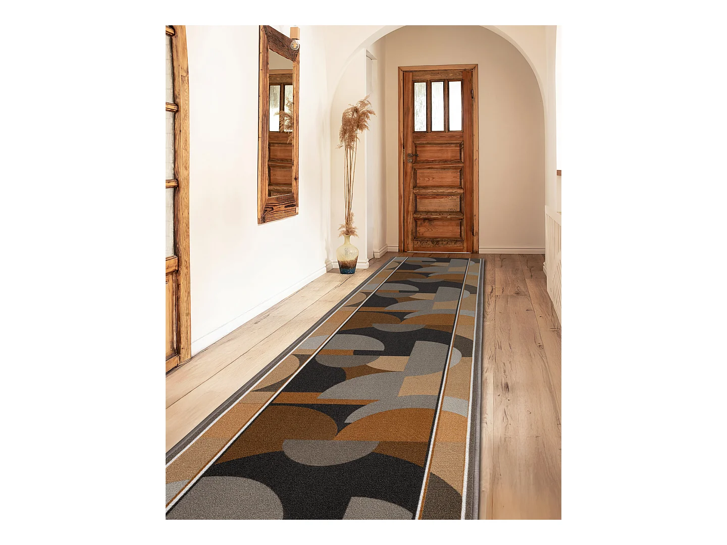 TAPIS DE COULOIR antidérapant MALIS Géométrique, antidérapant beig 100x840 cm