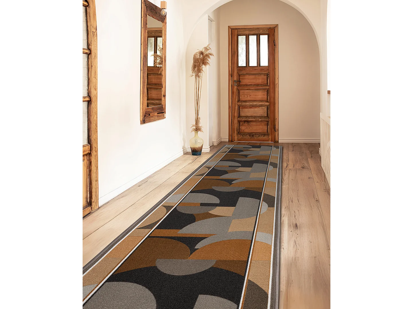 TAPIS DE COULOIR antidérapant MALIS Géométrique, antidérapant beig 100x920 cm