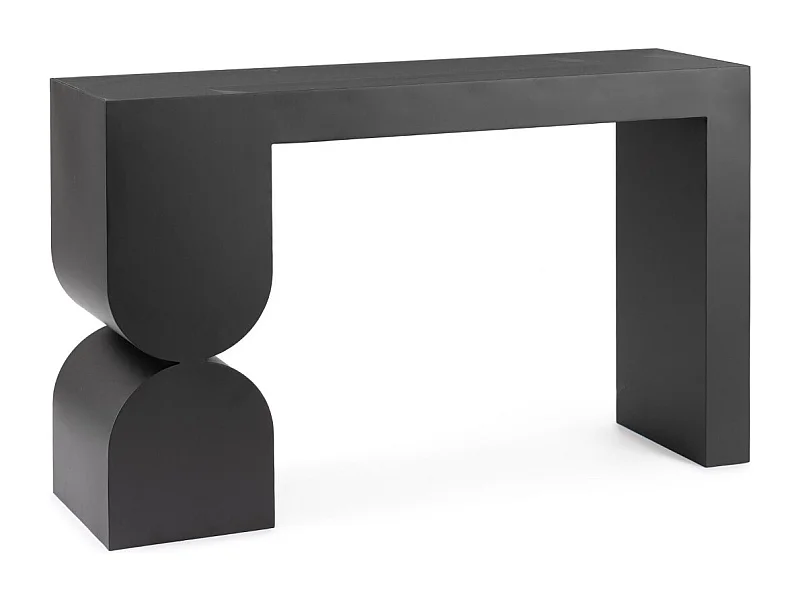 Console design en verre et métal noir L120 - ANDREA