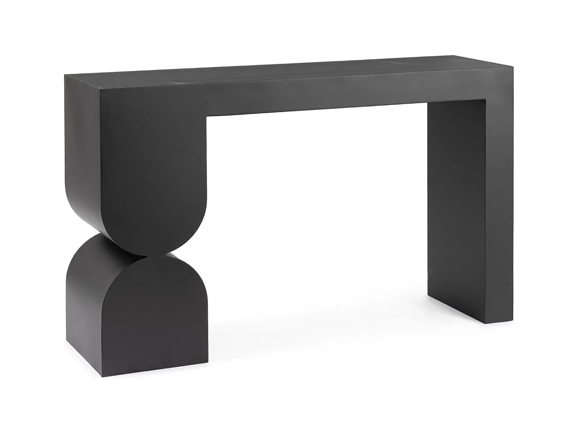 Console design en verre et métal noir L120 - ANDREA