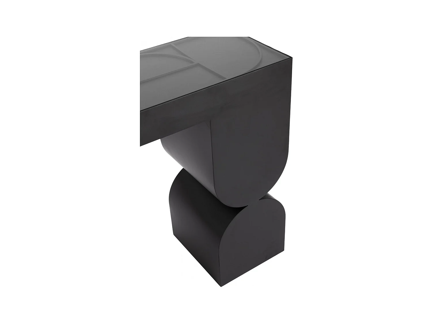 Console design en verre et métal noir L120 - ANDREA