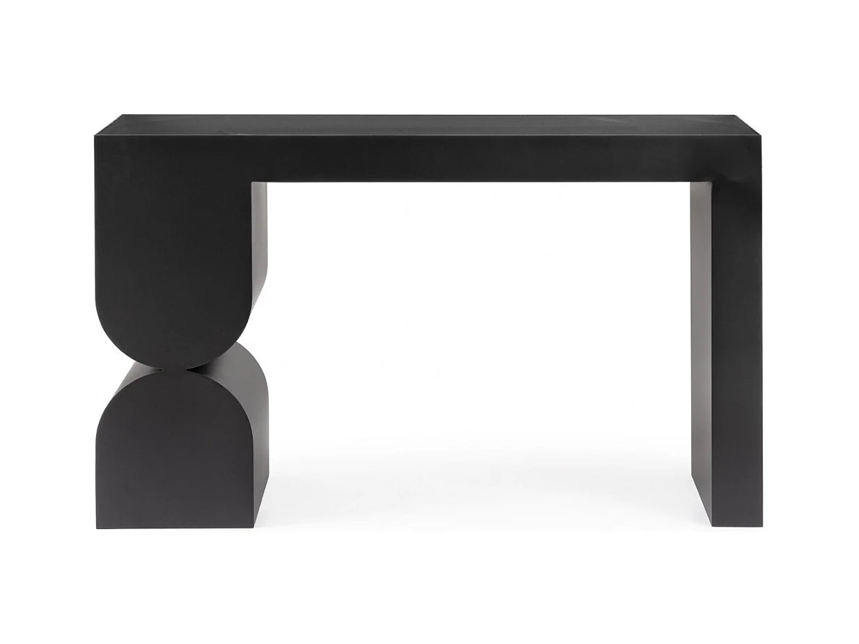 Console design en verre et métal noir L120 - ANDREA