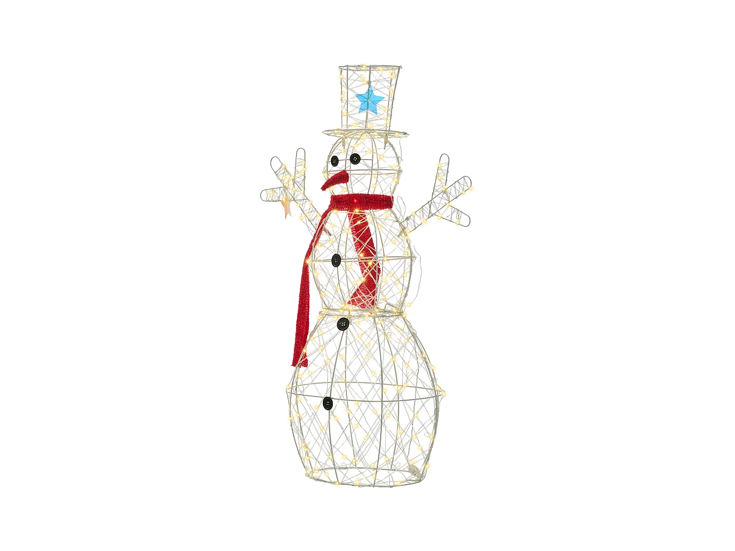 Décoration extérieure LED VASMAN Bonhomme de neige 93 cm Blanc