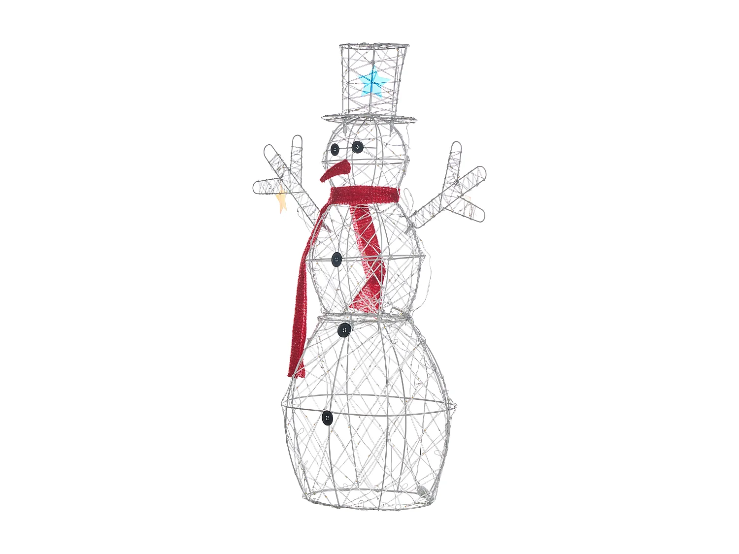 Décoration extérieure LED VASMAN Bonhomme de neige 93 cm Blanc