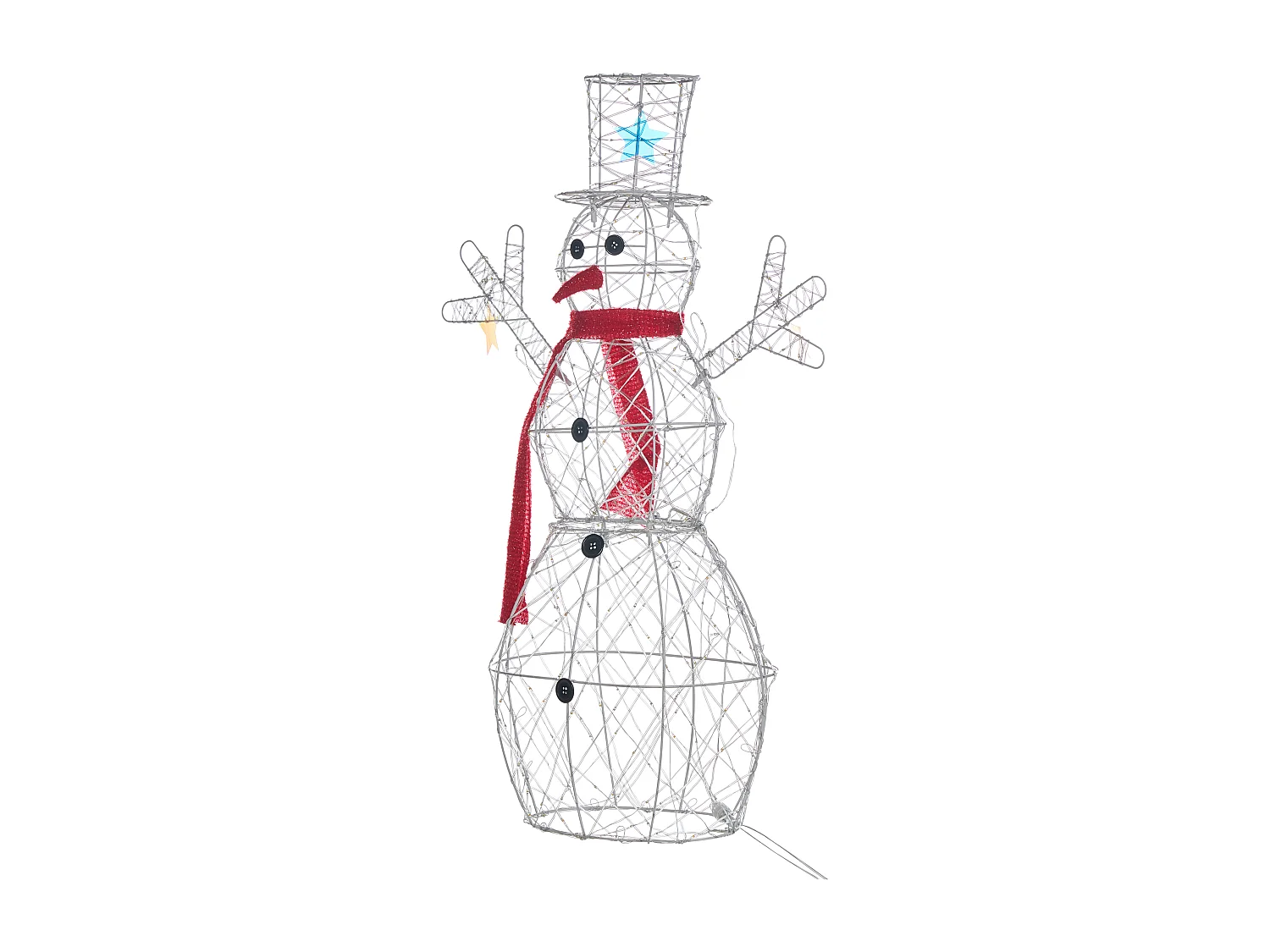 Décoration extérieure LED VASMAN Bonhomme de neige 93 cm Blanc