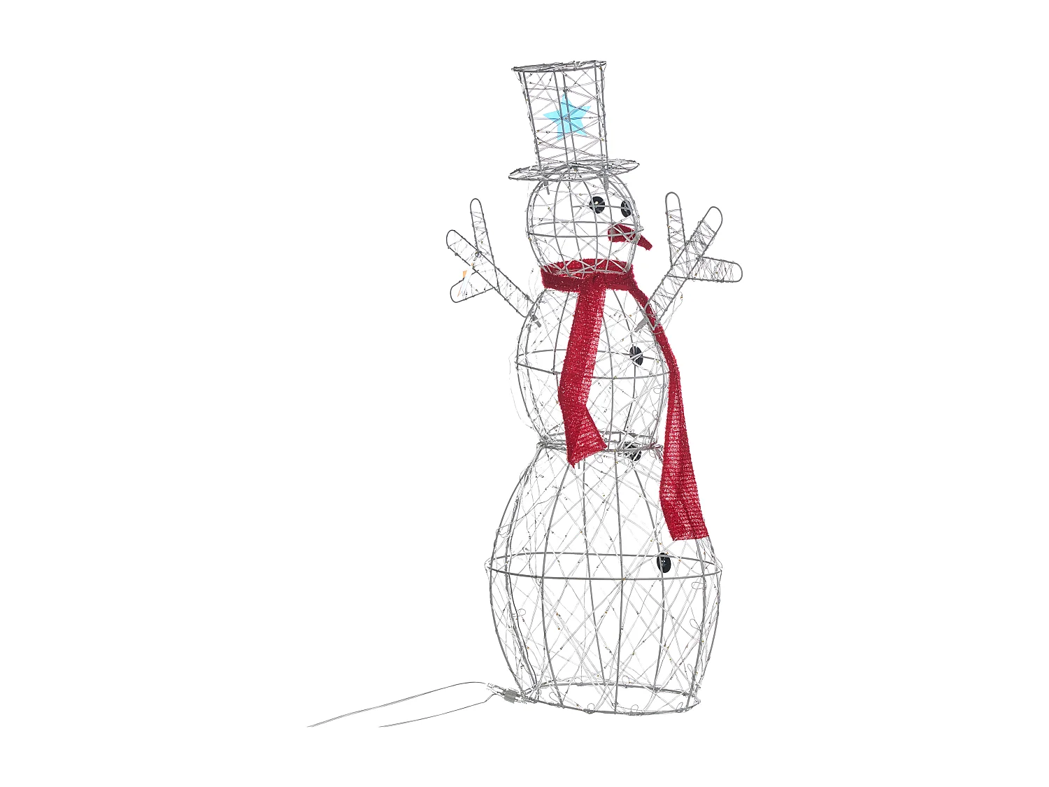 Décoration extérieure LED VASMAN Bonhomme de neige 93 cm Blanc