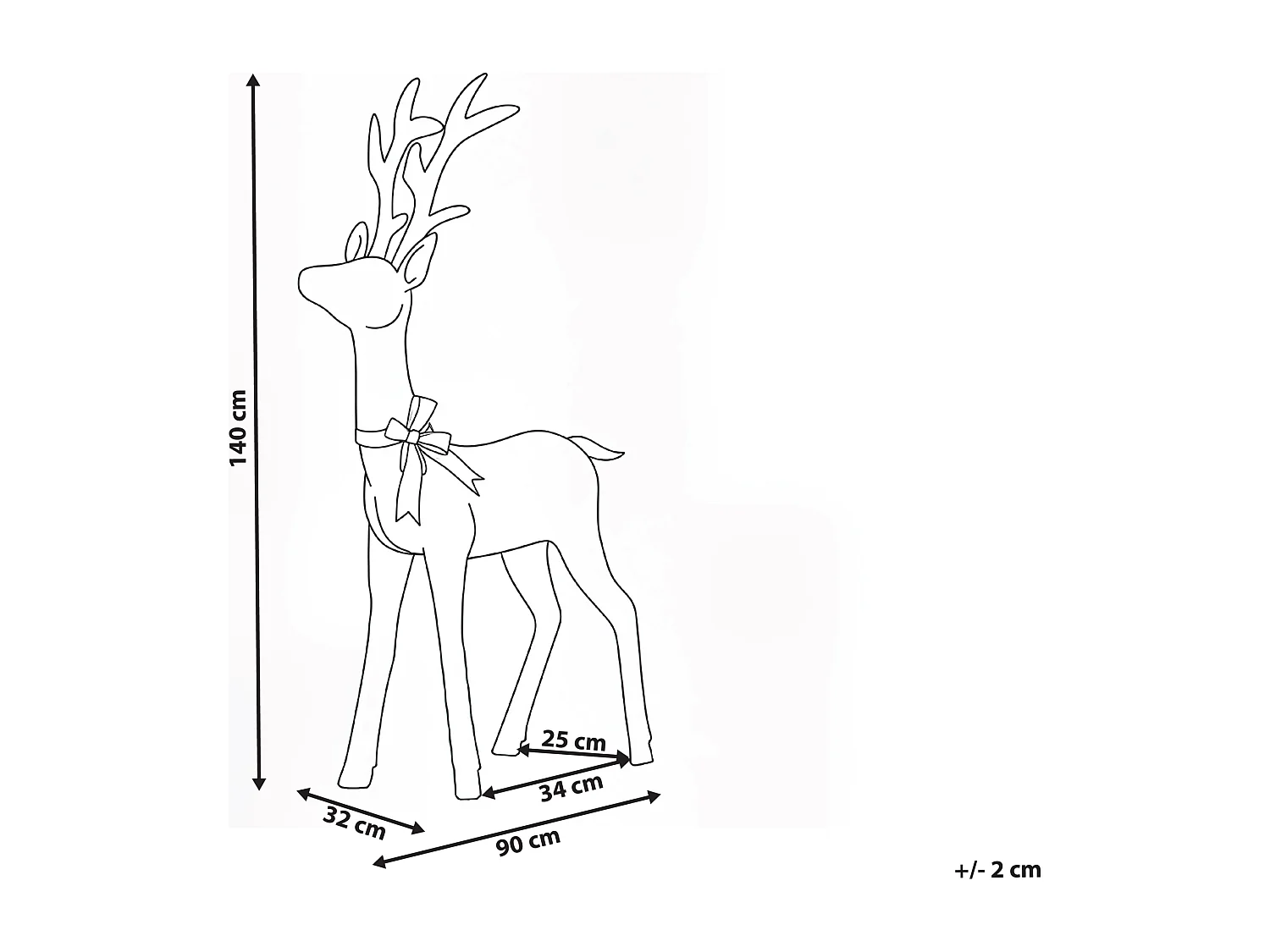 Décoration extérieure LED MALAREN Renne 140 cm Blanc