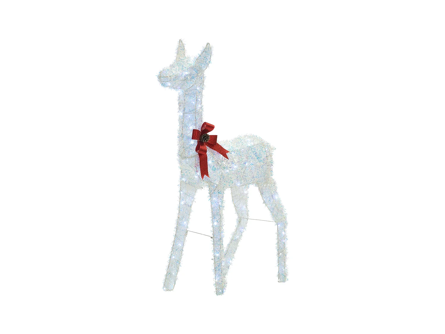 Décoration extérieure LED AURENNE Cerf 110 cm Blanc