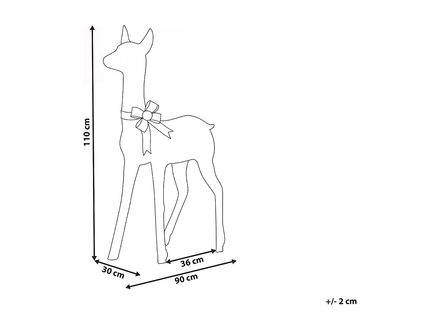 Décoration extérieure LED AURENNE Cerf 110 cm Blanc