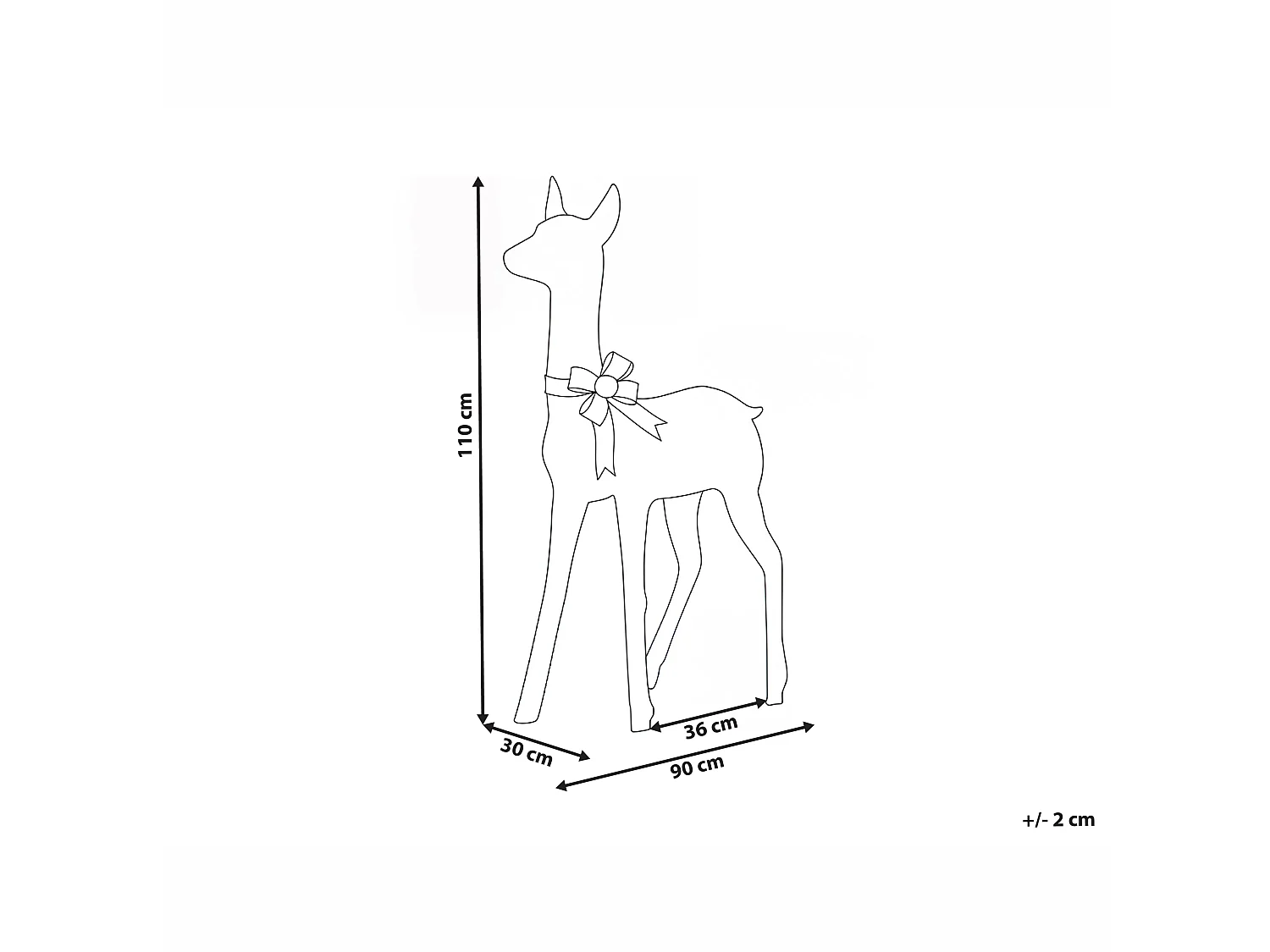 Décoration extérieure LED AURENNE 110 cm Cerf Blanc