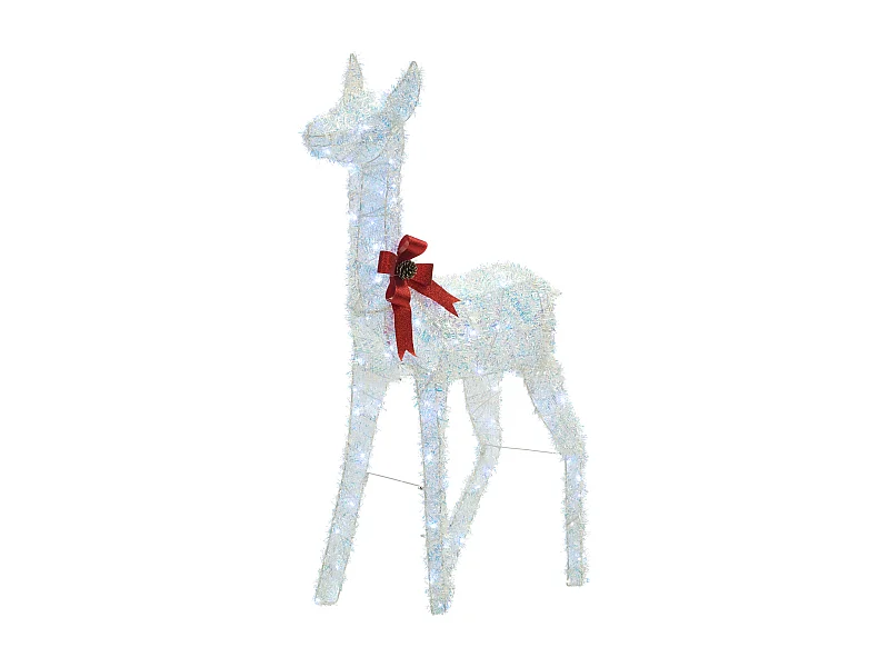 Décoration extérieure LED AURENNE Cerf 110 cm Blanc